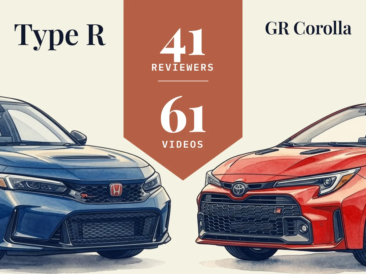 Type R vs GR Corolla: 41 reviewers compared across 61 videos